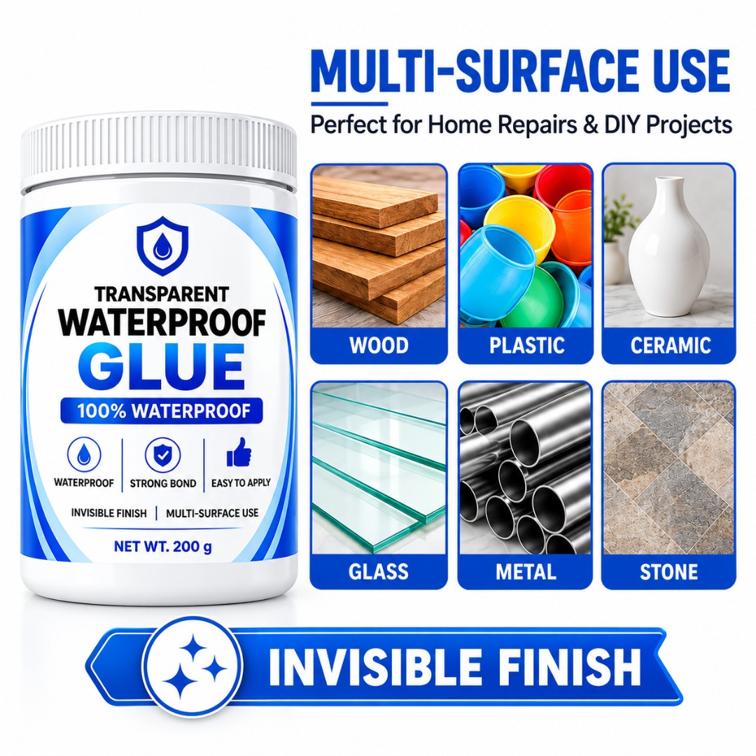 Transparent Waterproof Glue  Free Brush (Buy 1 Get 1 Free)